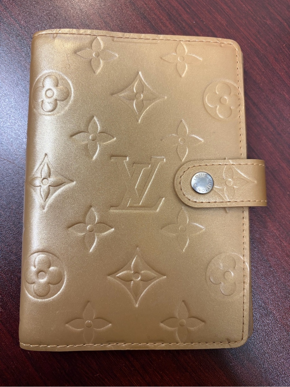 Louis Vuitton Metallic Gold Embossed Monogram Agenda Cover